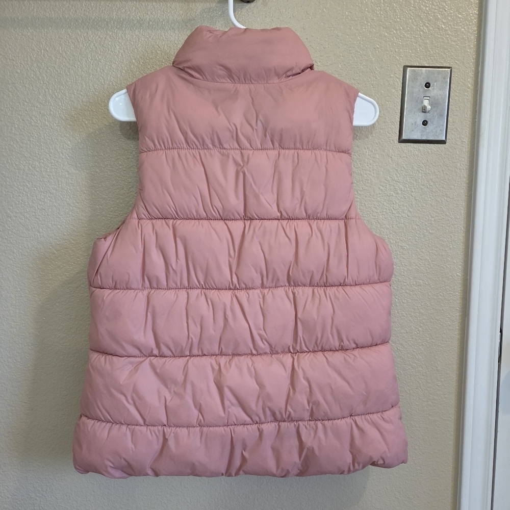 Old Navy Women Pink Full Zip Quilted Puffer Vest Size Medium Fall Winter - Picture 2 of 7